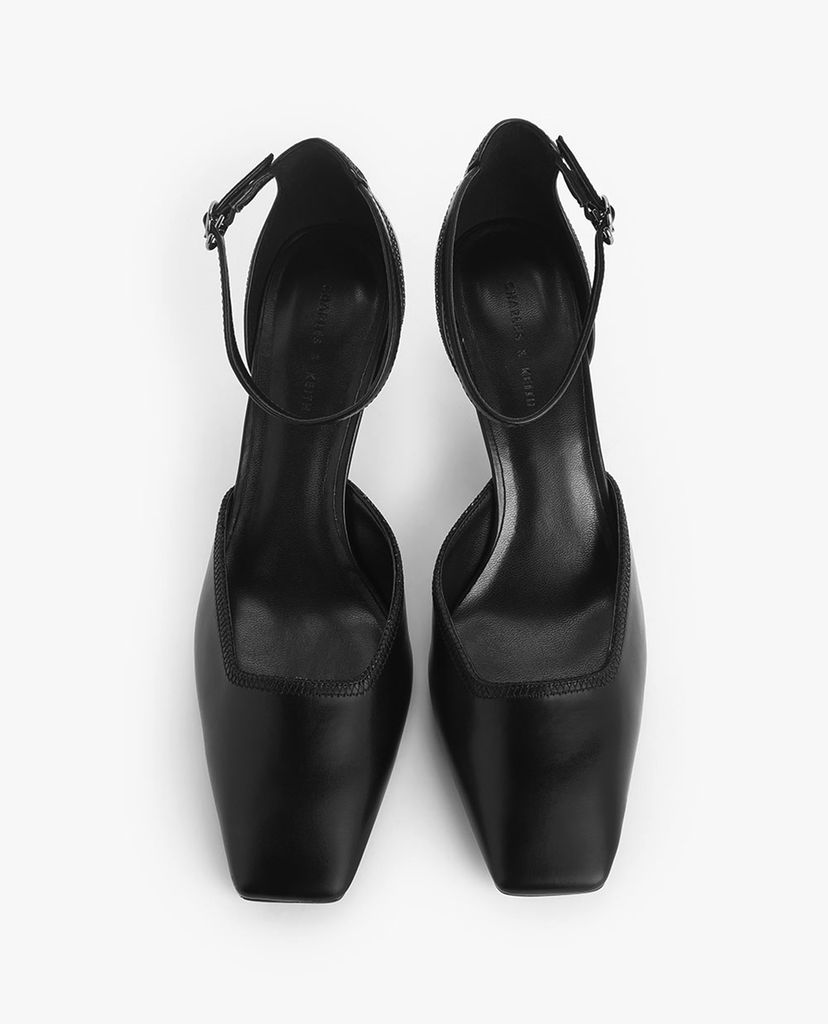 CHARLES & KEITH - Giày cao gót mũi vuông Stitch Detail D Orsay