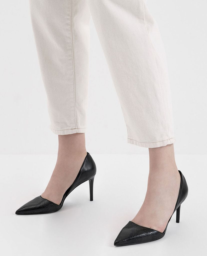CHARLES & KEITH - Giày cao gót mũi nhọn Snake Print D Orsay Pumps