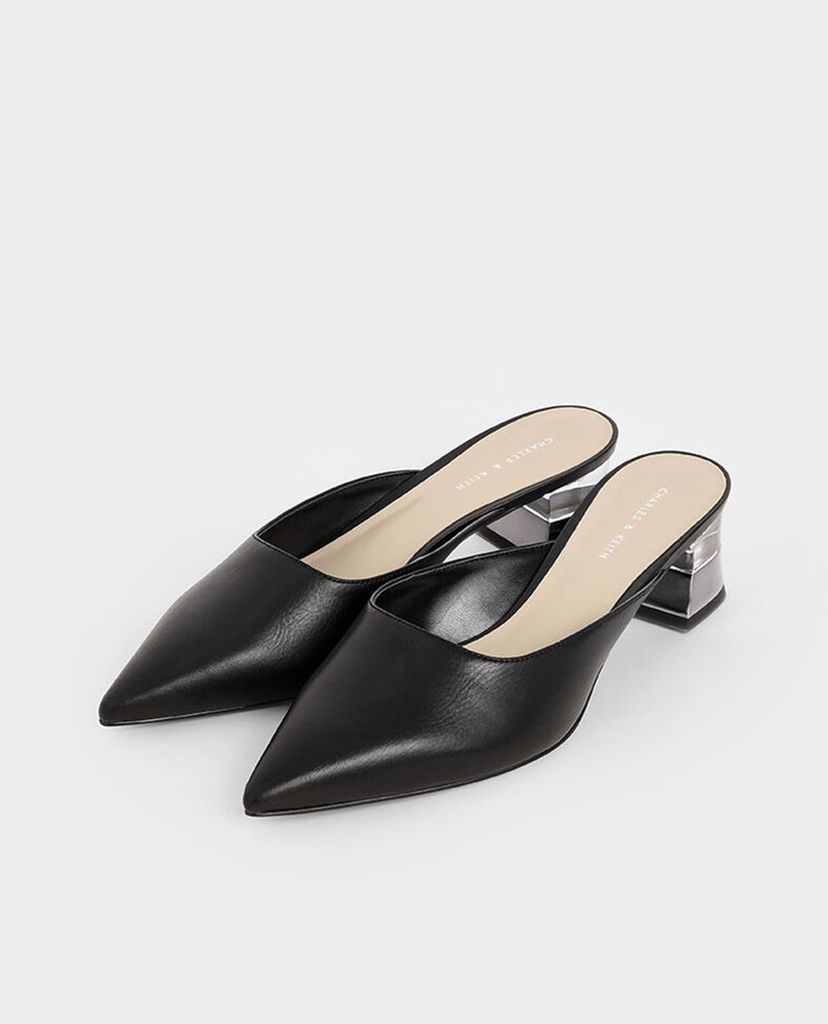 CHARLES & KEITH - Giày cao gót mũi nhọn Lucite Chrome