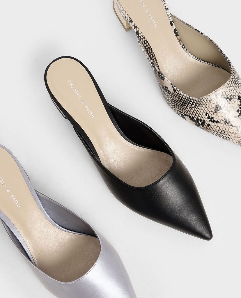 CHARLES & KEITH - Giày cao gót mũi nhọn Lucite Chrome