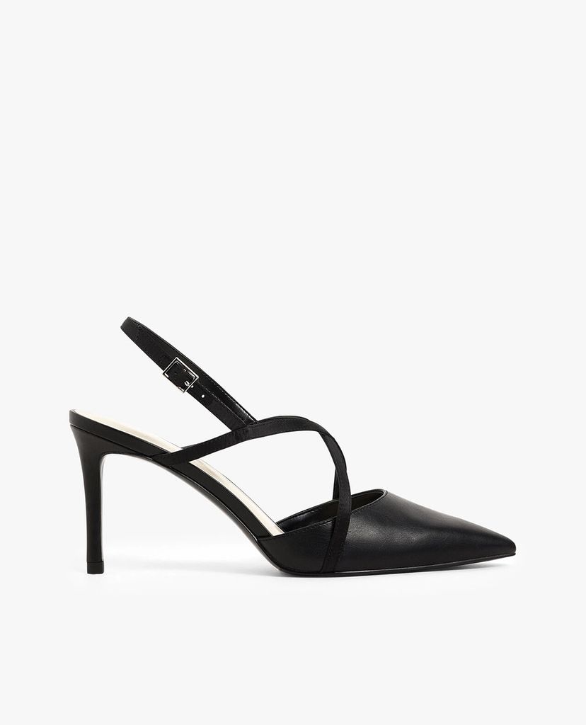 CHARLES & KEITH - Giày cao gót mũi nhọn Satin Criss Cross Strap