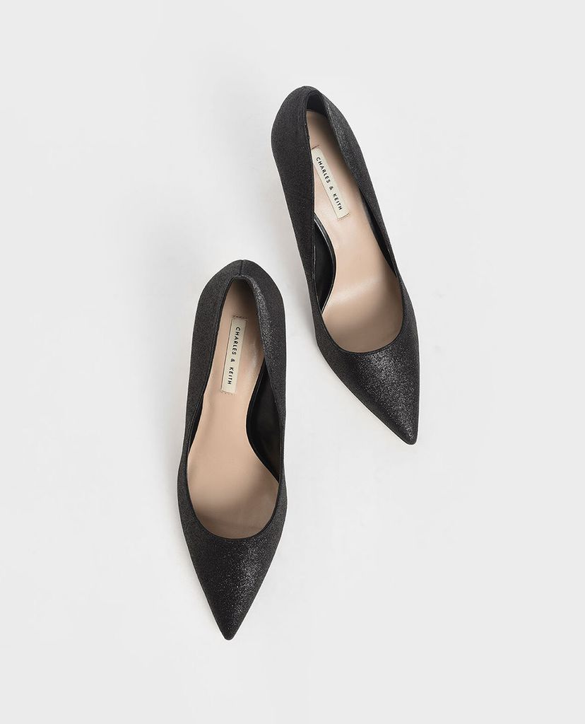 CHARLES & KEITH - Giày cao gót mũi nhọn Glitter Stiletto Pumps
