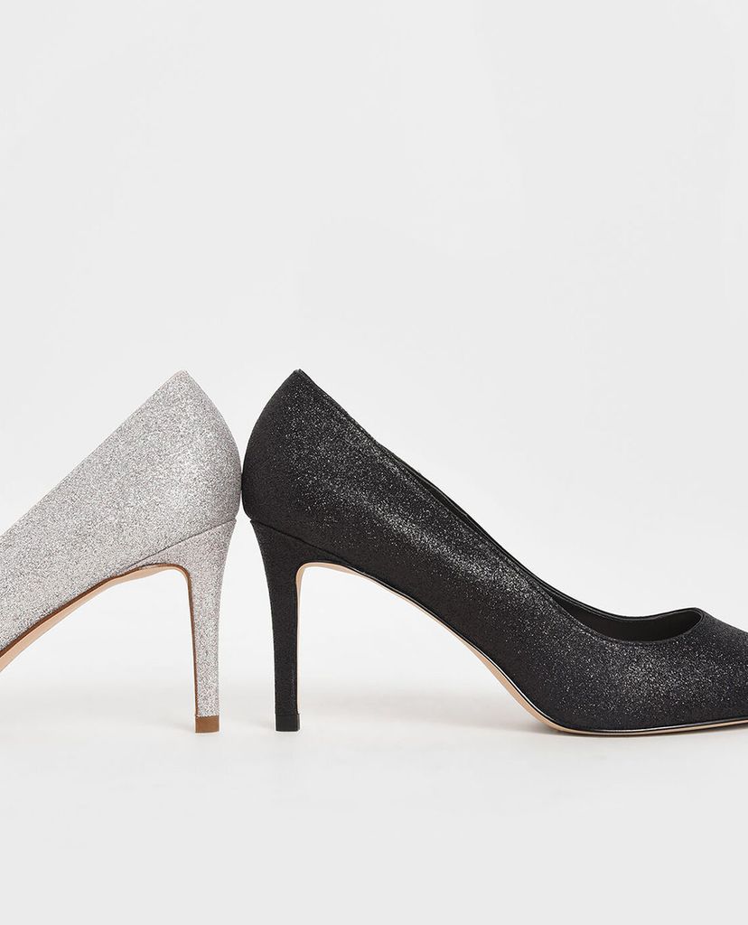 CHARLES & KEITH - Giày cao gót mũi nhọn Glitter Stiletto Pumps