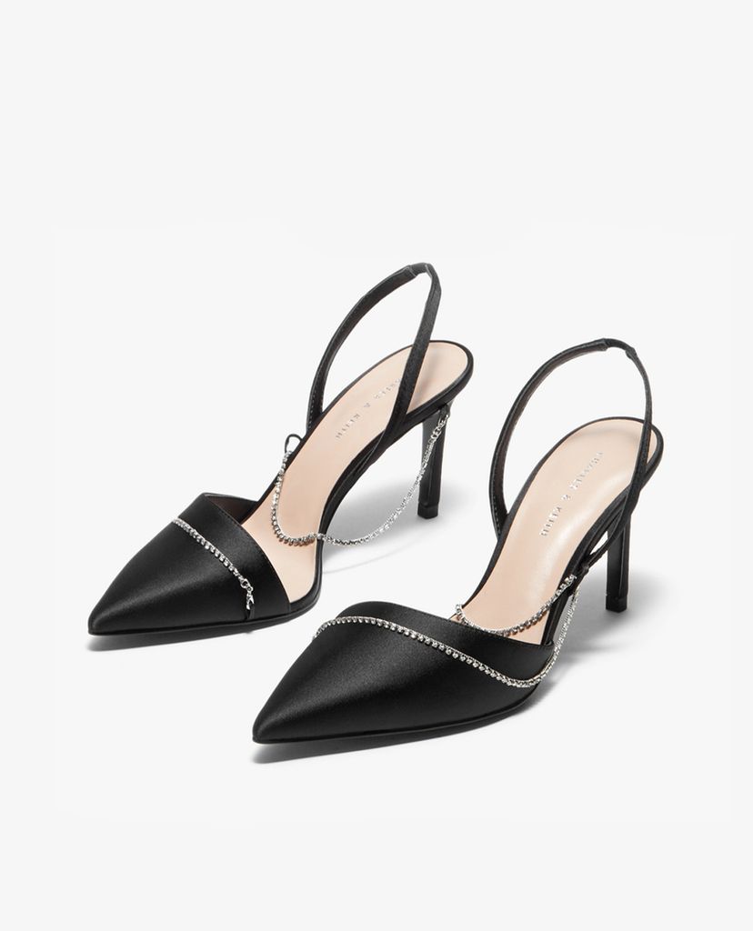 CHARLES & KEITH - Giày cao gót mũi nhọn Gem Strap Slingback