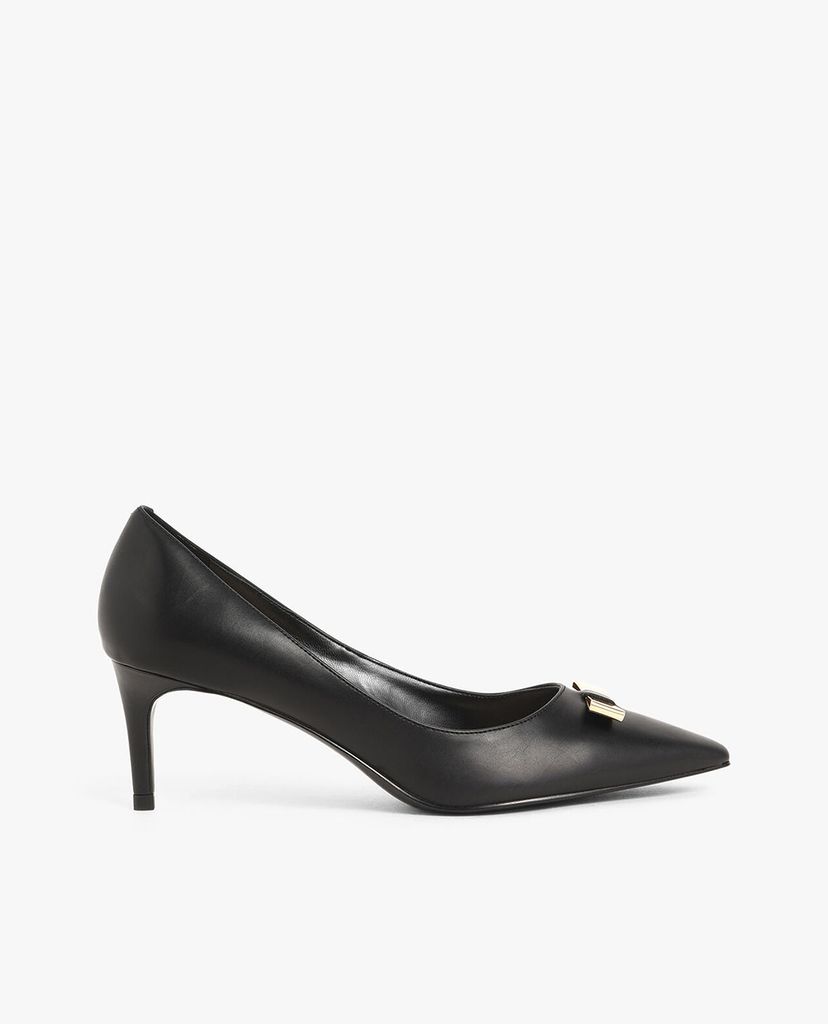 CHARLES & KEITH - Giày cao gót mũi nhọn Metallic Bow Pumps