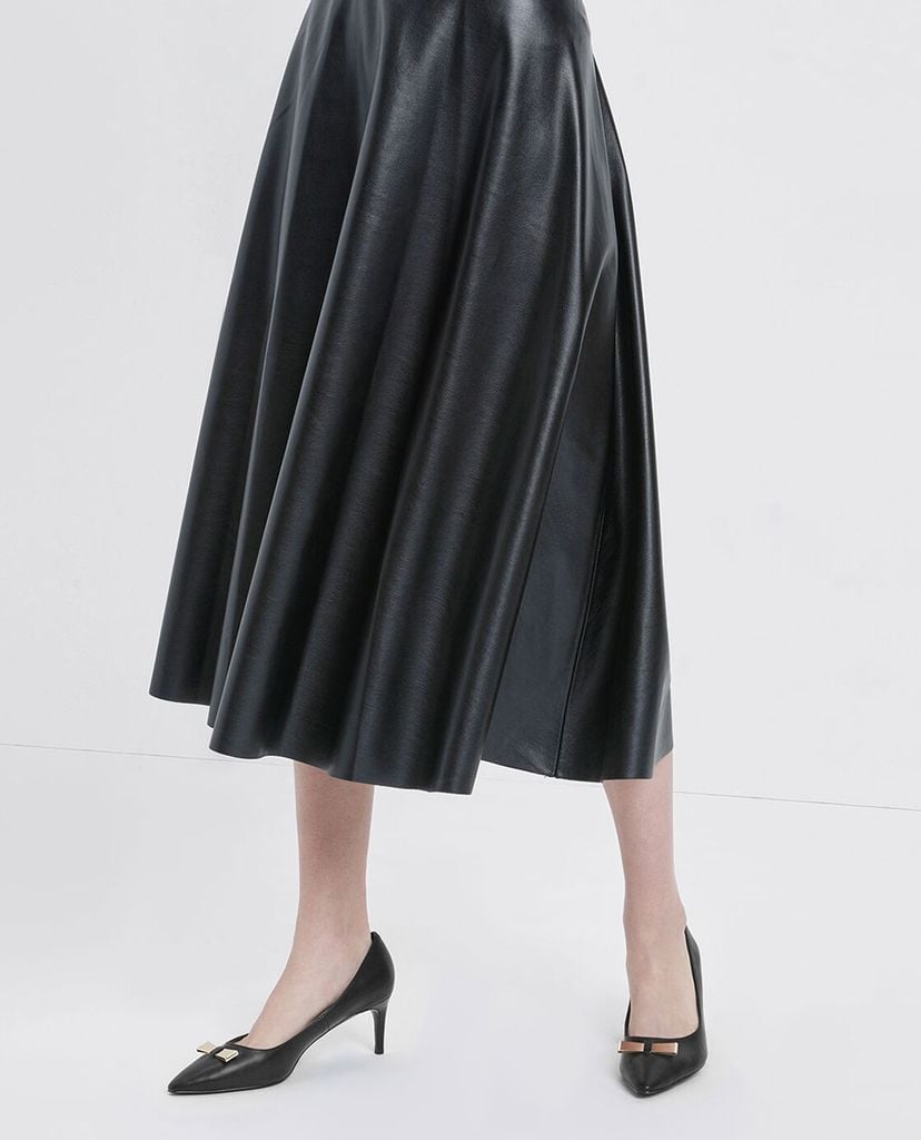 CHARLES & KEITH - Giày cao gót mũi nhọn Metallic Bow Pumps