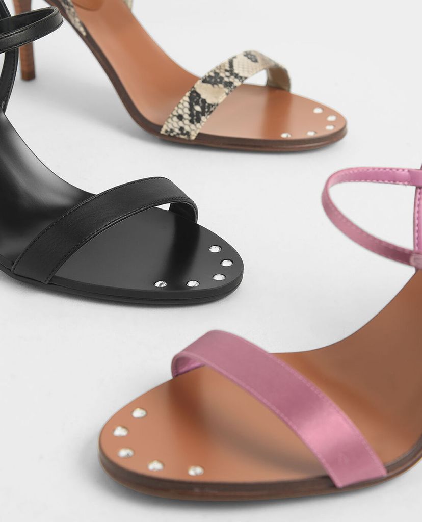 CHARLES & KEITH - Giày cao gót quai ngang Metallic Embellished