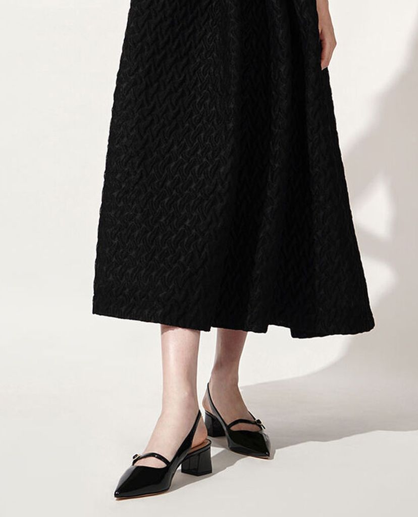 CHARLES & KEITH - Giày cao gót mũi nhọn Patent Mary Jane Slingback