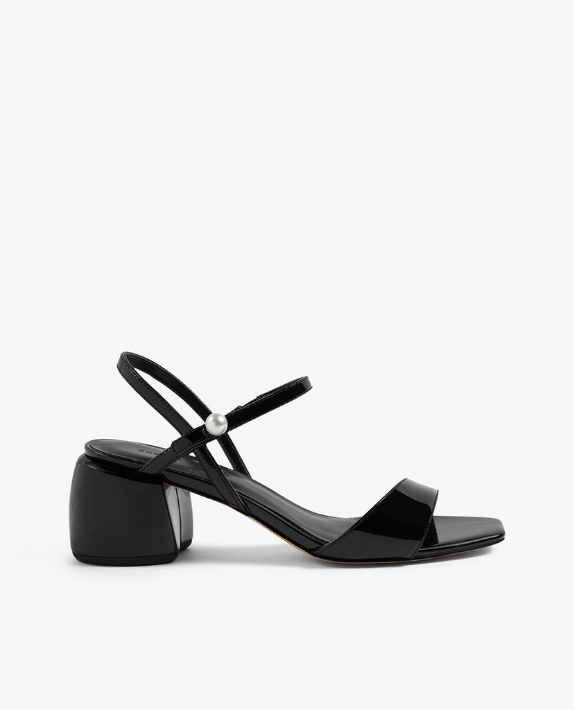 CHARLES & KEITH - Giày sandal cao gót hở mũi quai ngang thời trang