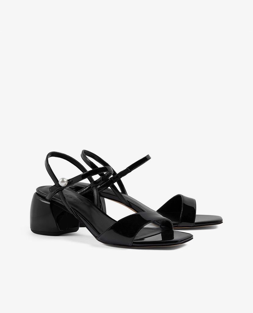 CHARLES & KEITH - Giày sandal cao gót hở mũi quai ngang thời trang