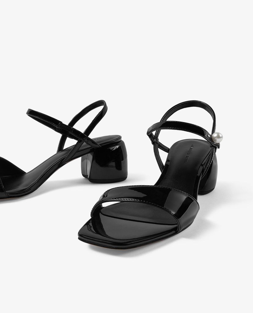CHARLES & KEITH - Giày sandal cao gót hở mũi quai ngang thời trang