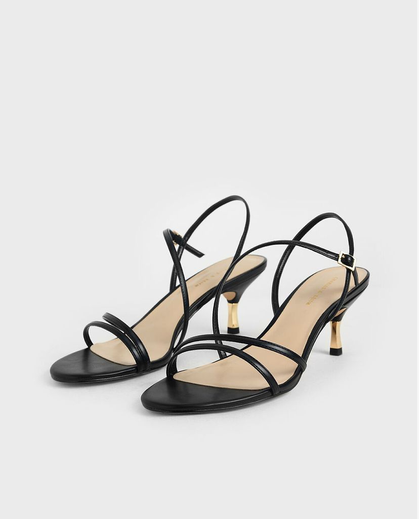 CHARLES & KEITH - Giày sandal cao gót Strappy Metallic