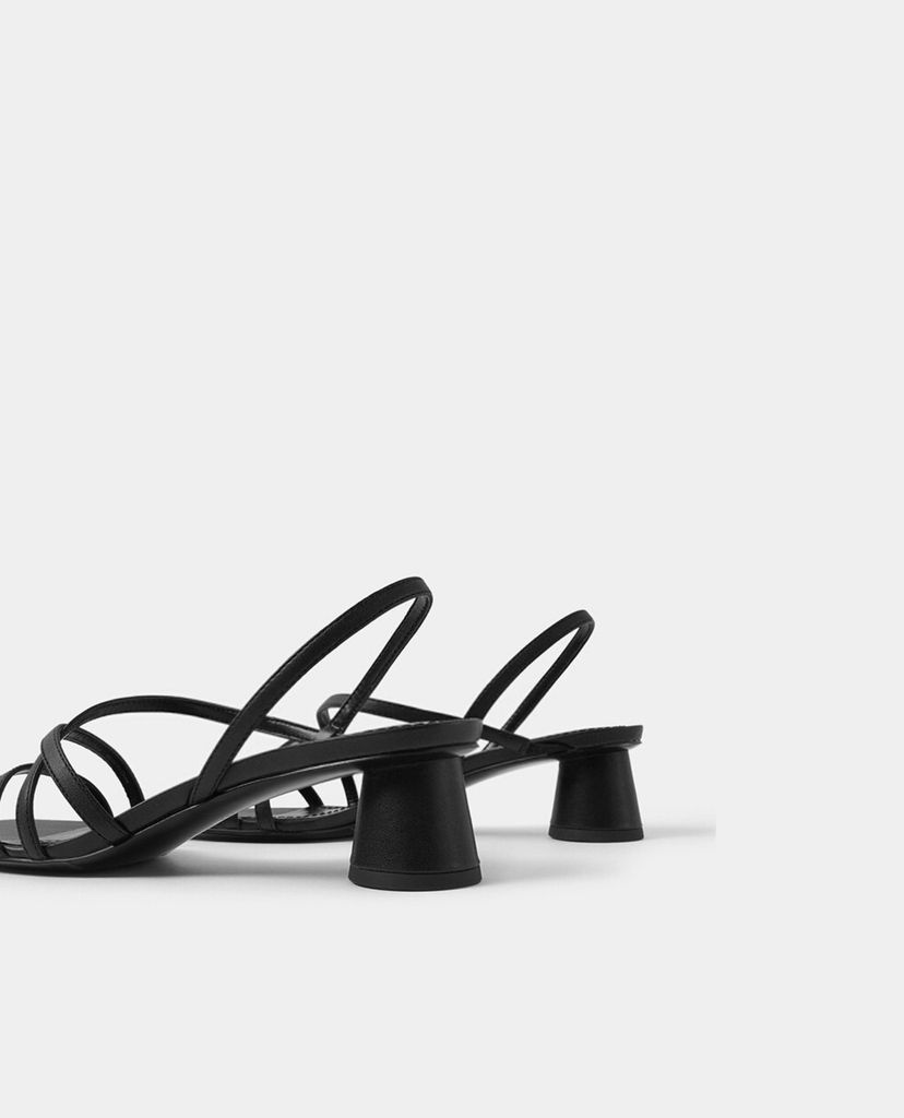 CHARLES & KEITH - Giày sandal cao gót hở mũi Strappy Cylindrical