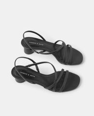 CHARLES & KEITH - Giày sandal cao gót hở mũi Strappy Cylindrical