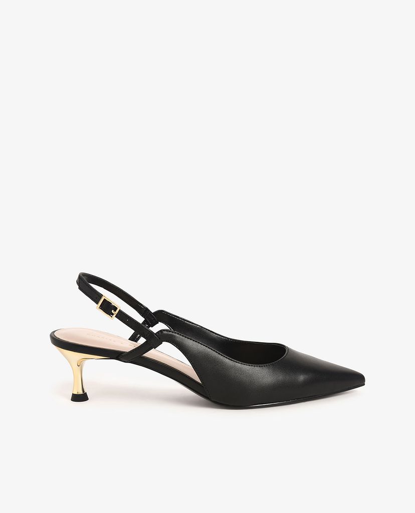 CHARLES & KEITH - Giày cao gót mũi nhọn Cut Out Slingback Kitten
