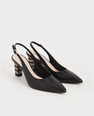 CHARLES & KEITH - Giày cao gót mũi nhọn Slingback Block Heel