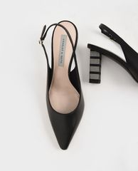 CHARLES & KEITH - Giày cao gót mũi nhọn Slingback Block Heel