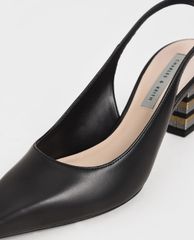 CHARLES & KEITH - Giày cao gót mũi nhọn Slingback Block Heel