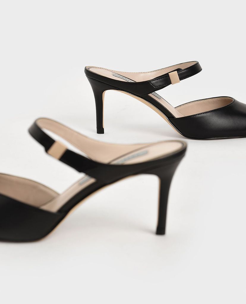 CHARLES & KEITH - Giày cao gót mũi nhọn hở gót hiện đại