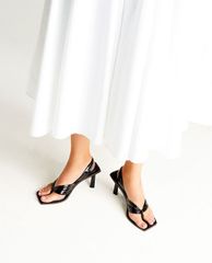 CHARLES & KEITH - Giày sandal cao gót Patent Slingback Thong