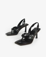 CHARLES & KEITH - Giày sandal cao gót Patent Slingback Thong