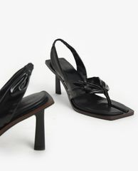 CHARLES & KEITH - Giày sandal cao gót Patent Slingback Thong