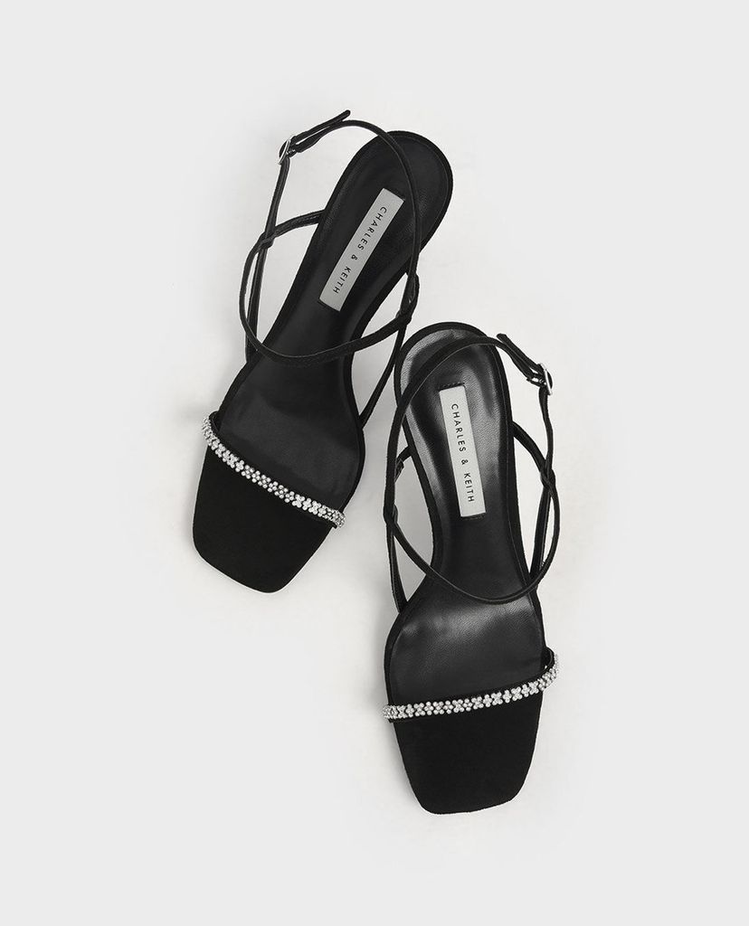 CHARLES & KEITH - Giày cao gót quai ngang Gem Embellished Strappy