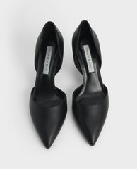 CHARLES & KEITH - Giày cao gót mũi nhọn Croc Geometric Heel D'Orsay Court
