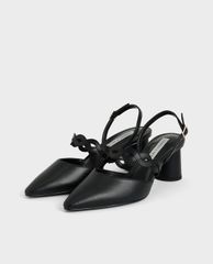 CHARLES & KEITH - Giày cao gót mũi nhọn Woven Strap Slingback