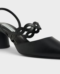 CHARLES & KEITH - Giày cao gót mũi nhọn Woven Strap Slingback