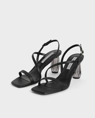 CHARLES & KEITH - Giày cao gót sandals See Through Sculptural Heel