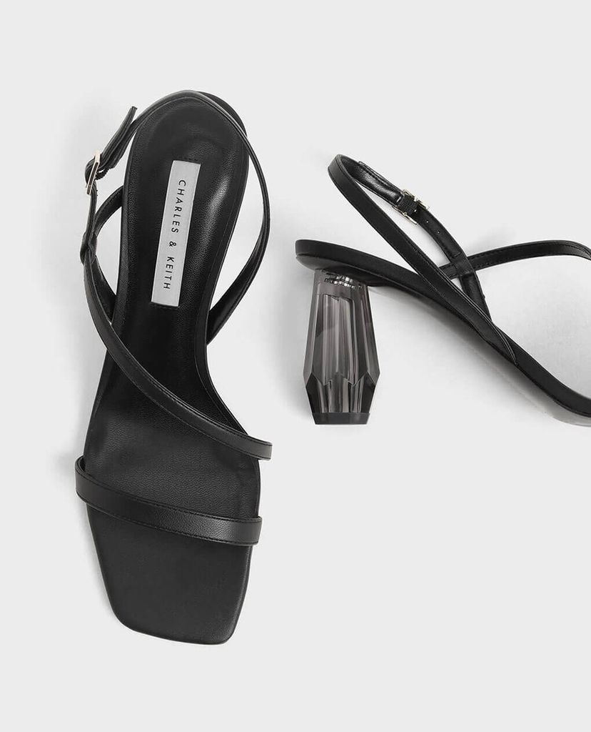 CHARLES & KEITH - Giày cao gót sandals See Through Sculptural Heel