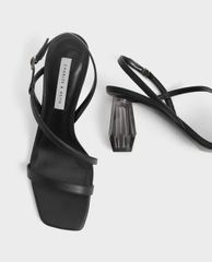 CHARLES & KEITH - Giày cao gót sandals See Through Sculptural Heel