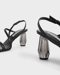 CHARLES & KEITH - Giày cao gót sandals See Through Sculptural Heel