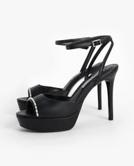 CHARLES & KEITH - Giày cao gót hở mũi Gem Embellished