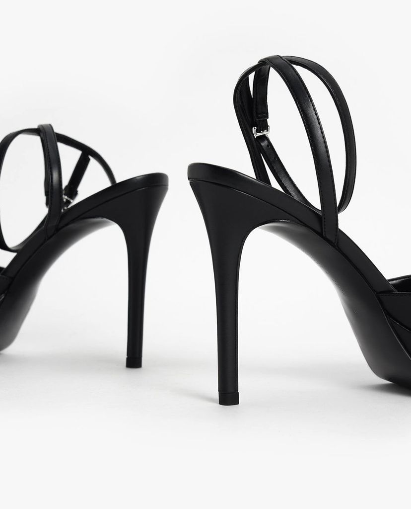 CHARLES & KEITH - Giày cao gót hở mũi Gem Embellished
