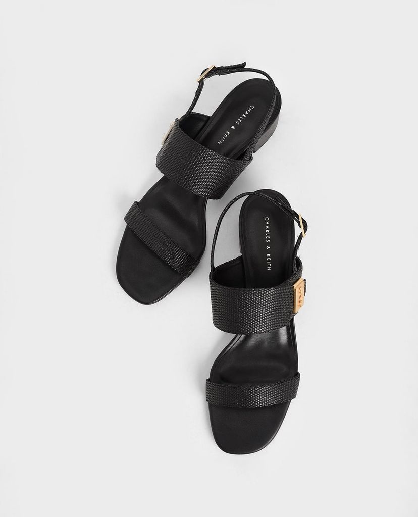 CHARLES & KEITH - Giày cao gót sandals Metal Buckle
