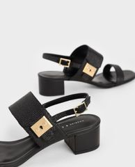 CHARLES & KEITH - Giày cao gót sandals Metal Buckle
