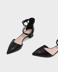 CHARLES & KEITH - Giày cao gót đế vuông mũi nhọn Strappy Pointed