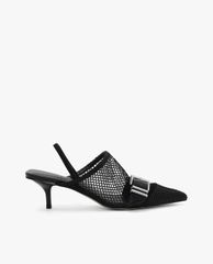 CHARLES & KEITH - Giày cao gót mũi nhọn phối lưới Slingback D'orsay