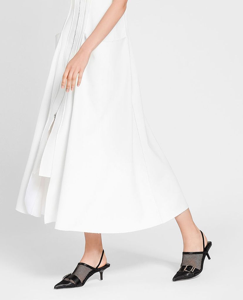 CHARLES & KEITH - Giày cao gót mũi nhọn phối lưới Slingback D'orsay