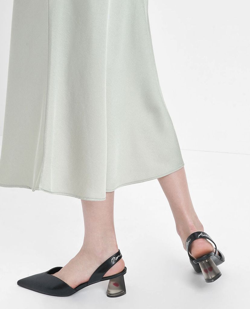 CHARLES & KEITH - Giày cao gót đế trong Sculptural Lucite