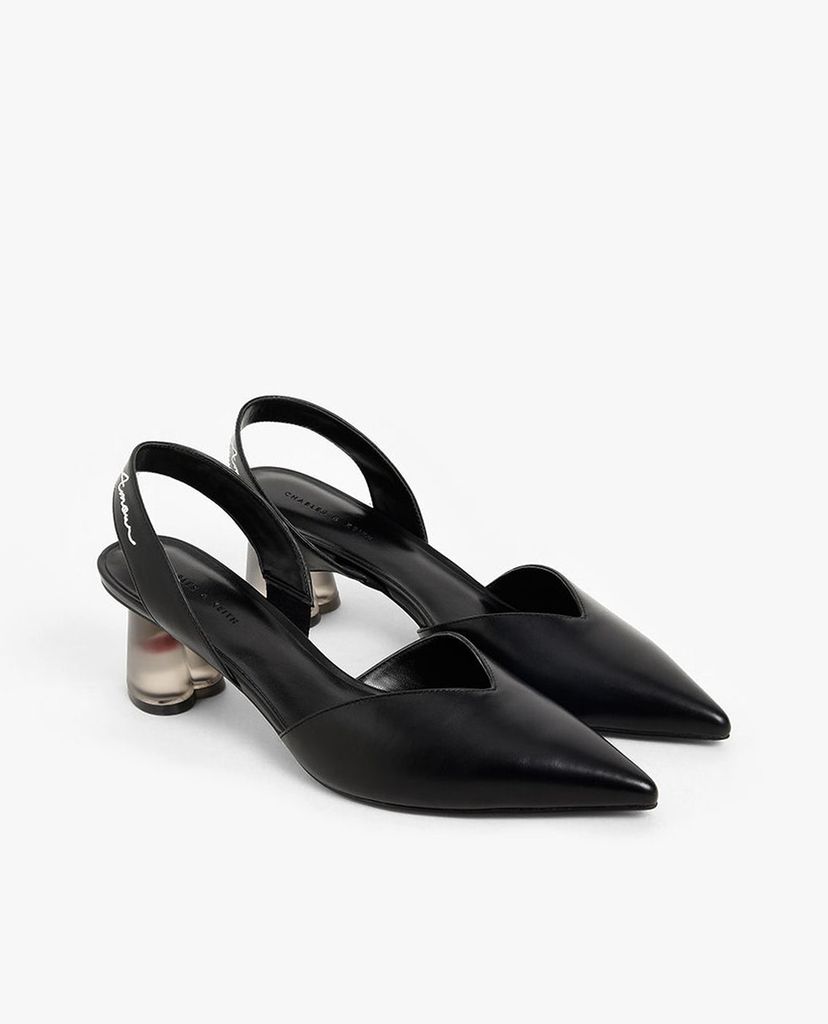 CHARLES & KEITH - Giày cao gót đế trong Sculptural Lucite