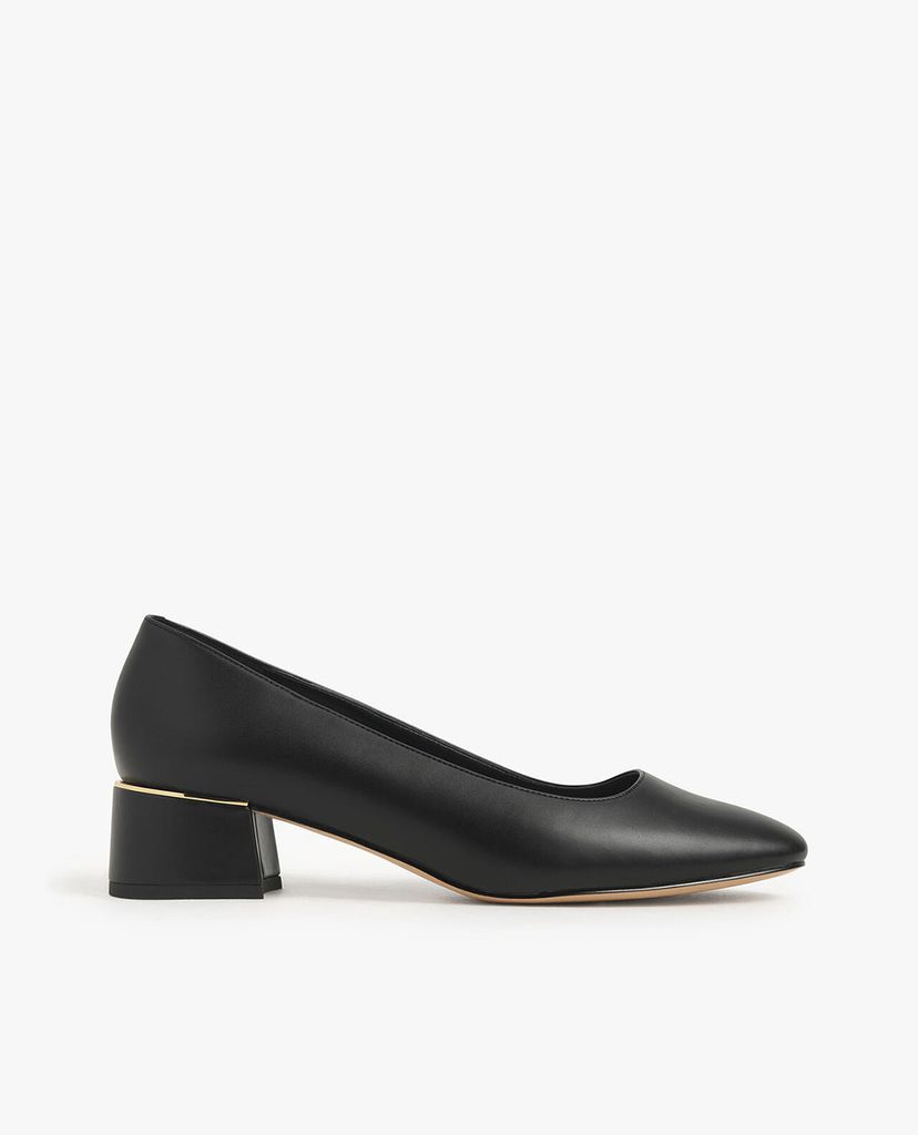 CHARLES & KEITH - Giày cao gót mũi tròn đế vuông Square Toe Block