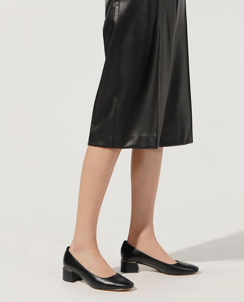 CHARLES & KEITH - Giày cao gót mũi tròn đế vuông Square Toe Block
