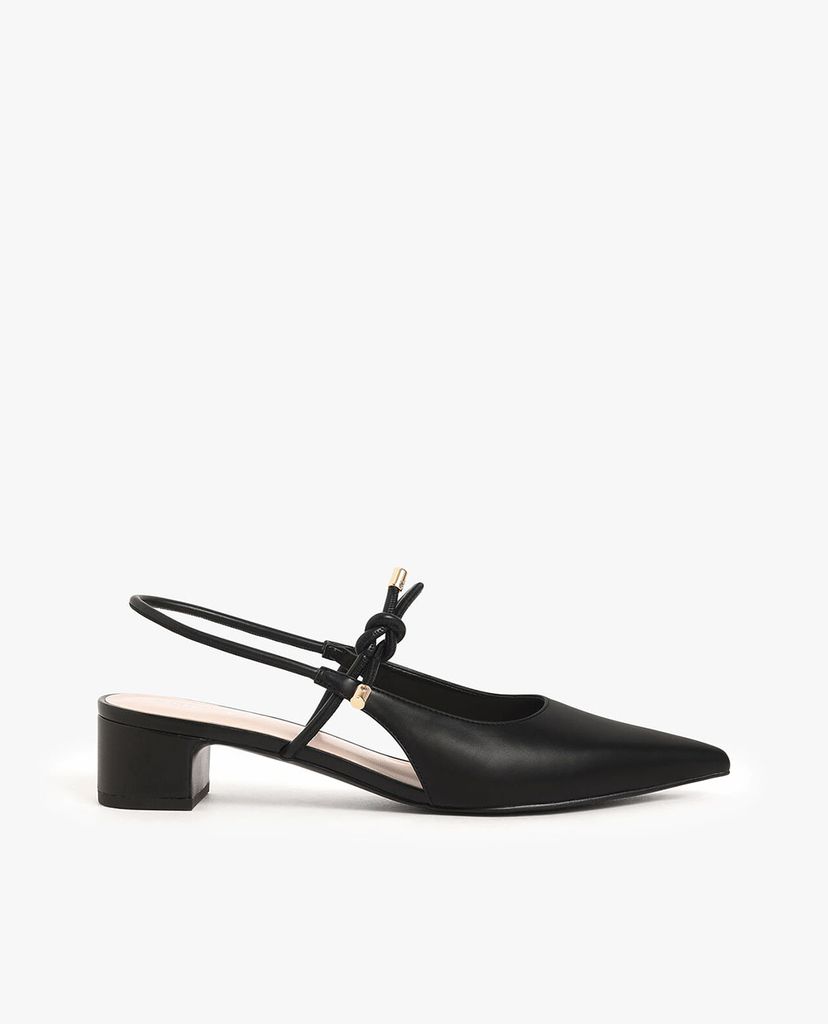 CHARLES & KEITH - Giày cao gót mũi nhọn Front Tie Slingback