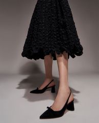 CHARLES & KEITH - Giày cao gót mũi nhọn Bow Slingback