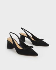 CHARLES & KEITH - Giày cao gót mũi nhọn Bow Slingback