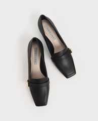 CHARLES & KEITH - Giày cao gót mũi vuông đế trụ Square Toe Penny