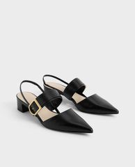 CHARLES & KEITH - Giày cao gót mũi nhọn Buckle Slingback